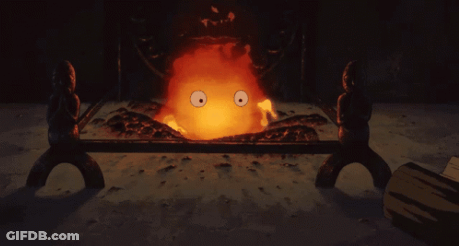 Calcifer Keeps The Fire On GIF