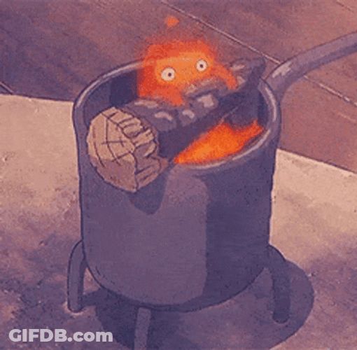 Calcifer Reaches The Coal GIF