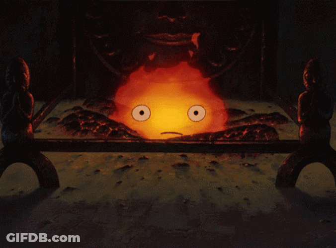 Calcifer Sitting On Fire GIF