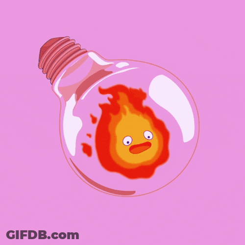 Calcifer Trapped On The Bulb GIF