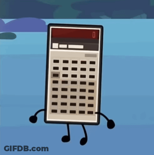 Calculator With Arms And Legs And Zero GIF