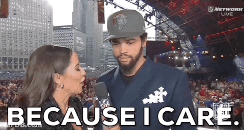 Caleb Williams Because I Care GIF