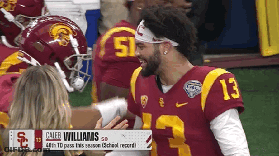 Caleb Williams Being Excited GIF