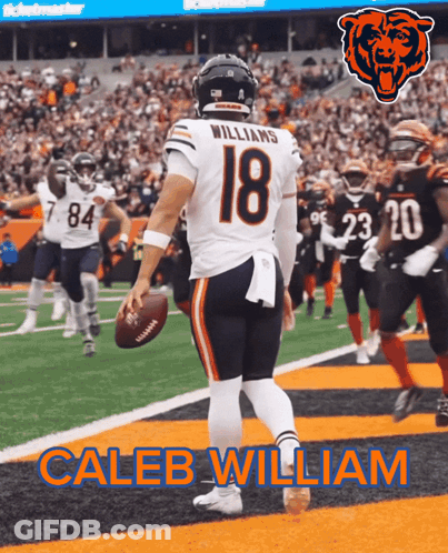 Caleb Williams Holding Football GIF