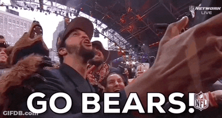 Caleb Williams Screams Go Bears GIF