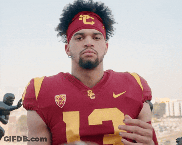 Caleb Williams Tossing The Football GIF