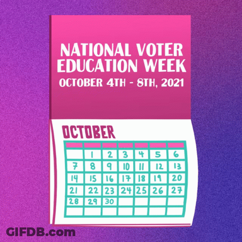 Calendar For National Voter Education Week October GIF