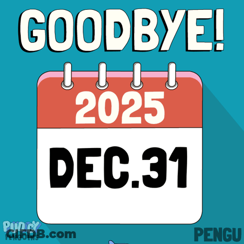 Calendar Goodbye 2025 Dec 31 GIF