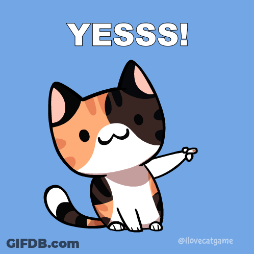 Calico Cat Saying Yesss GIF