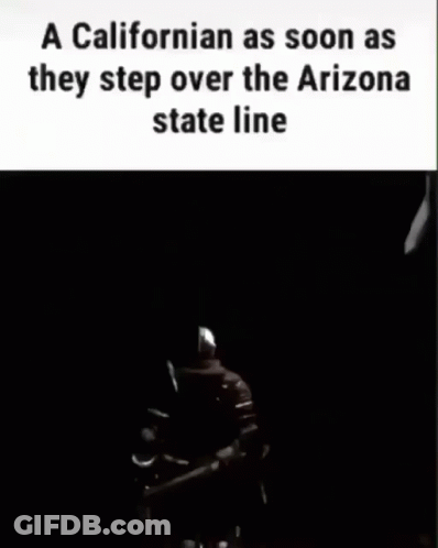 Californian Stepping Over Arizona State Line Video Game GIF