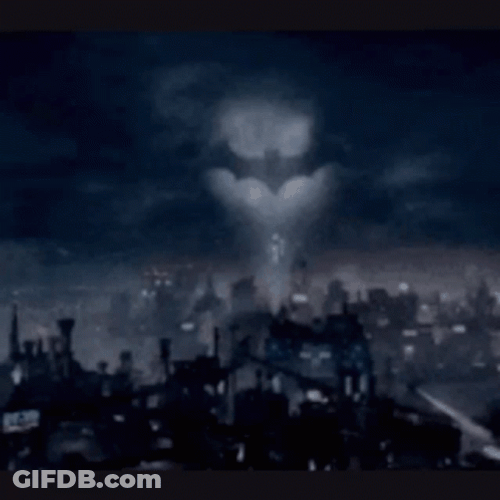 Call Batman Through Bat Signal GIF