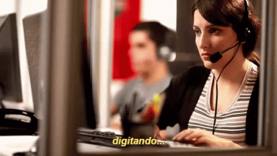 Call Centre Digitando GIF