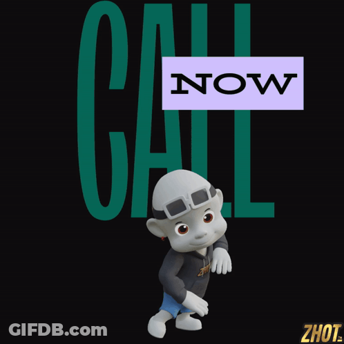 Call Now Cartoon Character GIF