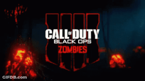 Call Of Duty Black Ops Zombies Logo Red Background GIF