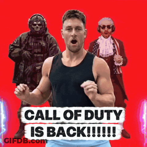 Call Of Duty Is Back Poster With Man Running GIF