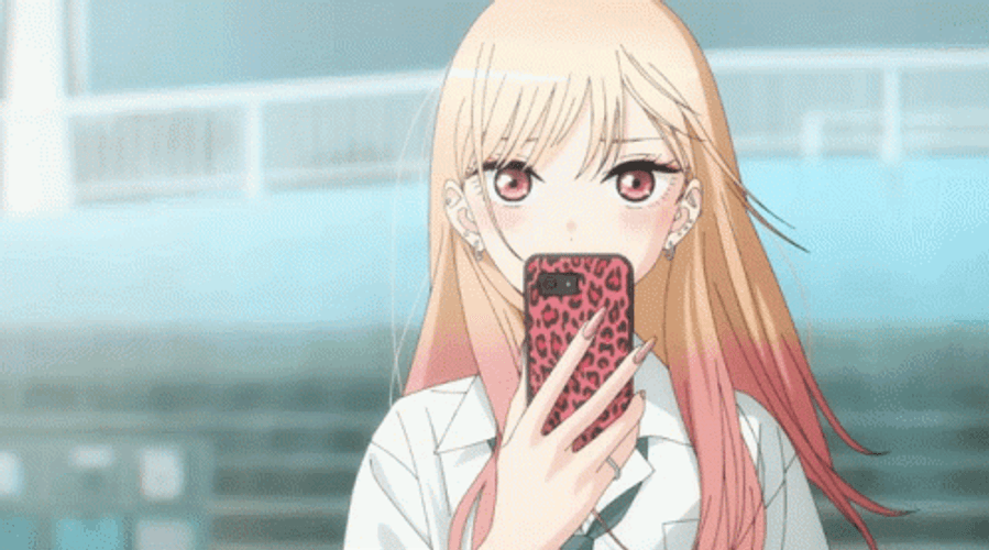 Calling Anime Girl Marin Kitagawa GIF