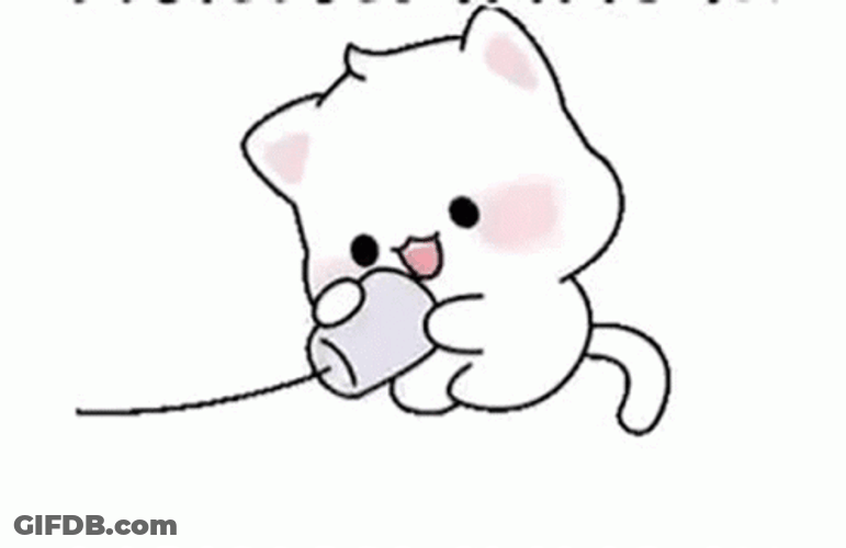 Calling Cute Cat Pompom GIF