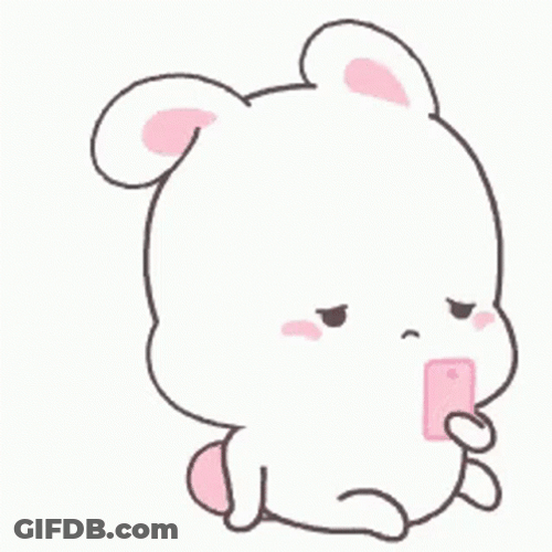 Calling Cute Rabbit Waiting For Reply GIF