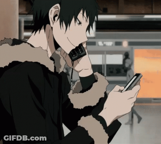 Calling Izaya Orihara Durarara GIF