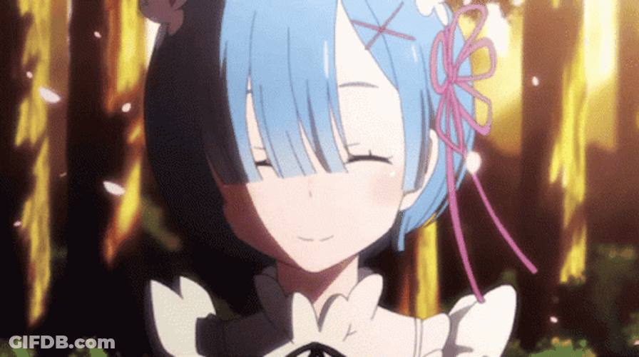 Calm Cute Rem Re Zero Anime Girl GIF