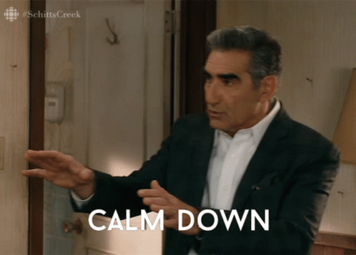 Calm Down Breathe Hands Down GIF