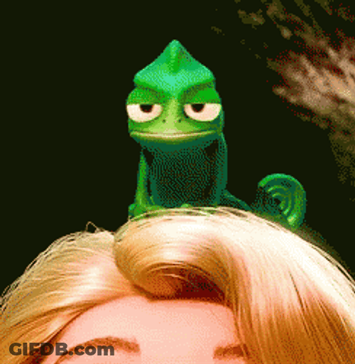 Calm Down Rapunzel Tangled Pascal Frog GIF