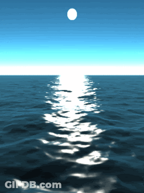 Calm Ocean Water Moonlight GIF