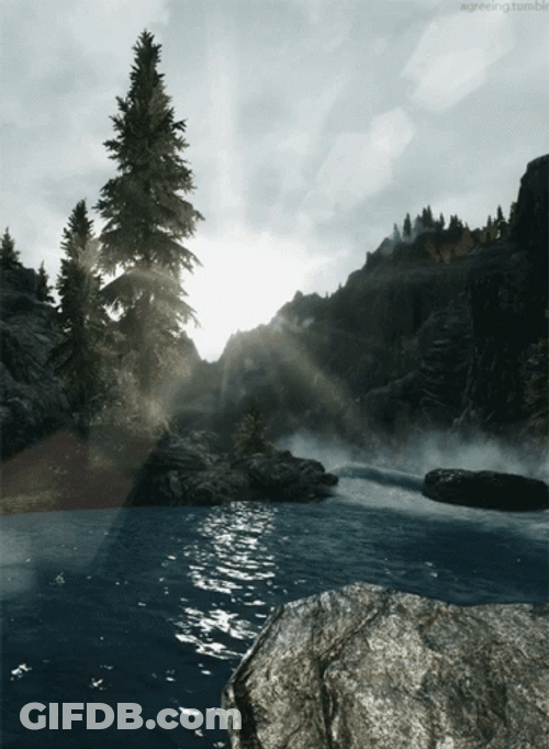 Calming Nature Landscape River GIF