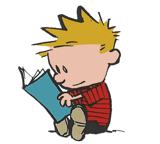 Calvin And Hobbes Boy Reading Smirk GIF