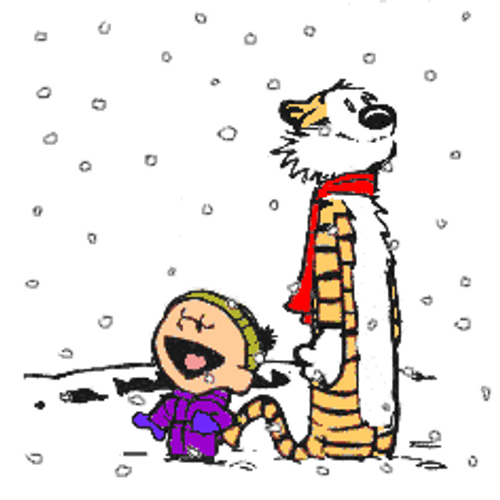 Calvin And Hobbes Christmas Snow GIF