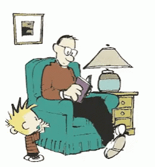 Calvin And Hobbes Dad Reading Monsters GIF