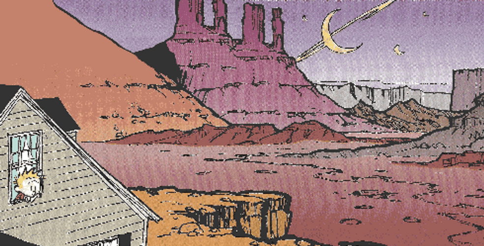 Calvin And Hobbes Desert Shooting Star GIF