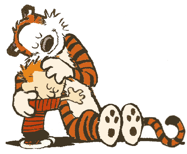 Calvin And Hobbes Friends Hug Time GIF