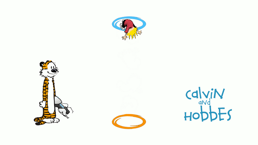 Calvin And Hobbes Funny Portal Art GIF
