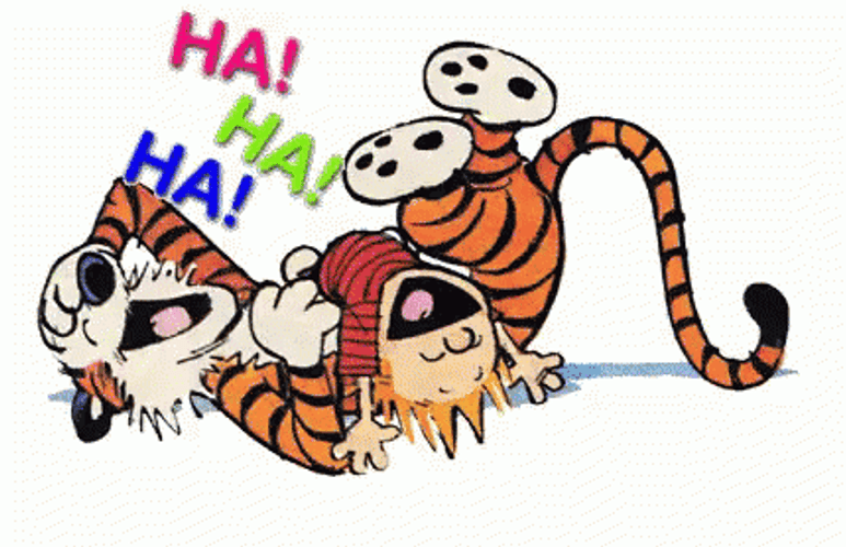 Calvin And Hobbes Laughing Hahaha GIF