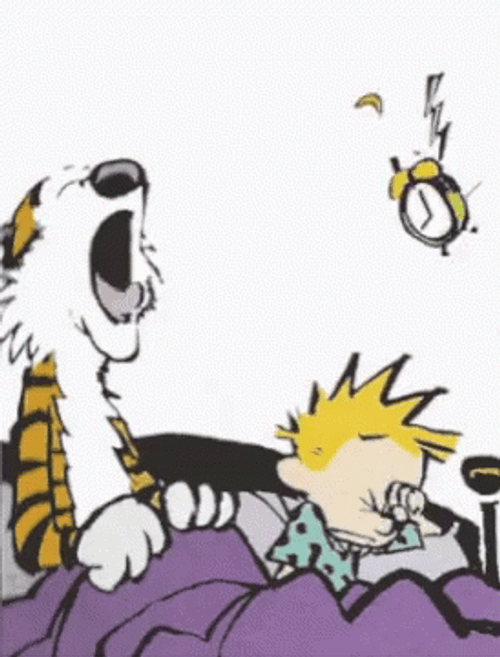 Calvin And Hobbes Morning Alarm Clock GIF