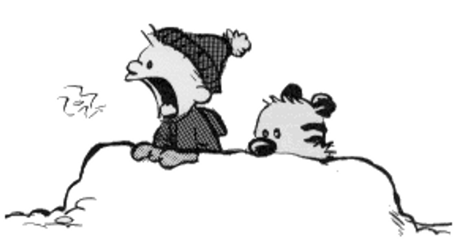 Calvin And Hobbes Snowball Throw GIF