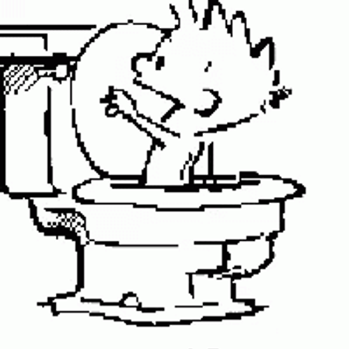Calvin And Hobbes Toilet Flush Spin GIF