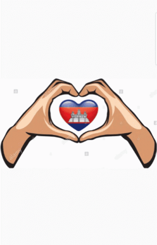 Cambodia Flag Peace Out Sign GIF