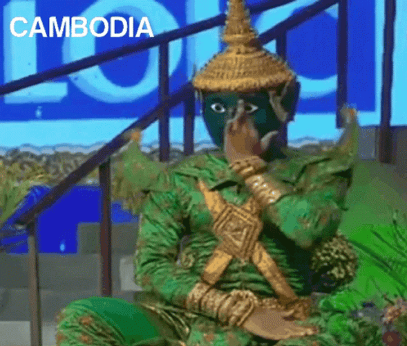 Cambodia Monkey Warrior Mascot GIF