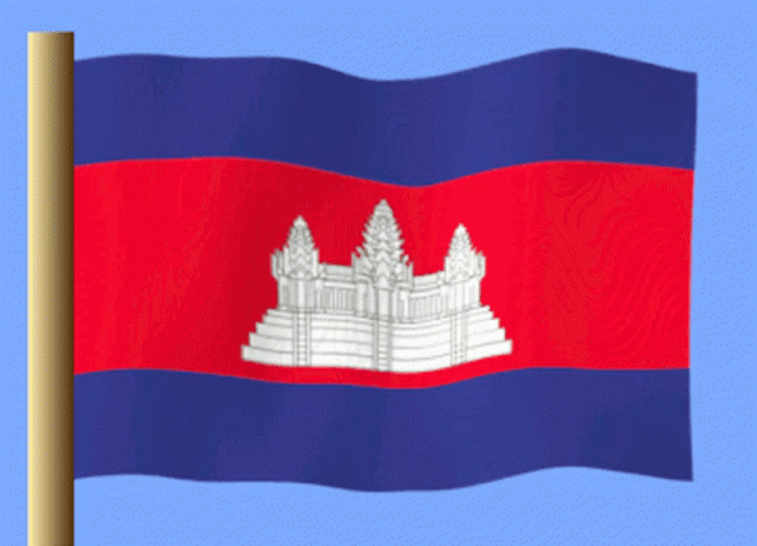 Cambodia New Tricolor Flag GIF