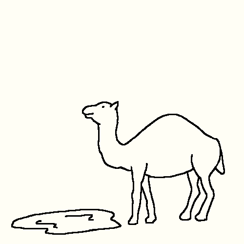 Camel Drink Eruption Doodle GIF