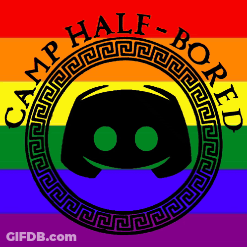 Camp Half-Bored Logo With Rainbow Flag GIF