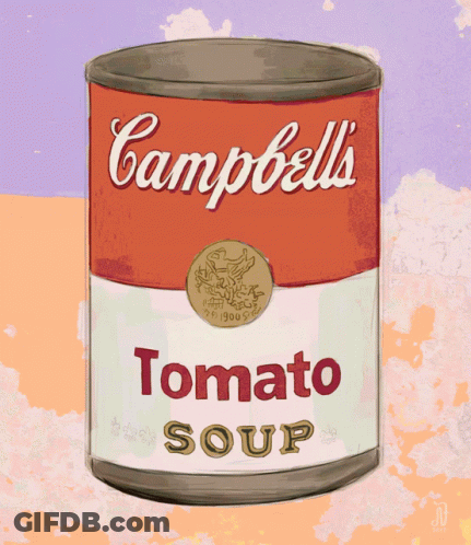 Campbell's Tomato Soup Can With Penny GIF