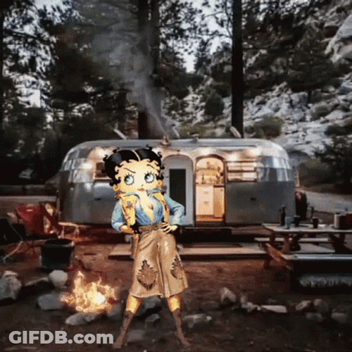 Camper Betty Boop In The Forest GIF