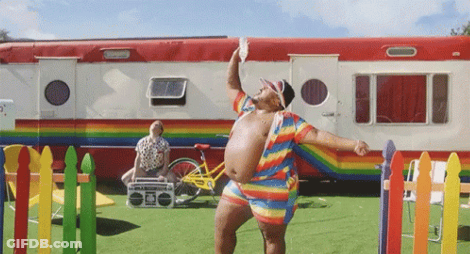 Camper Man Pouring Water On Body GIF