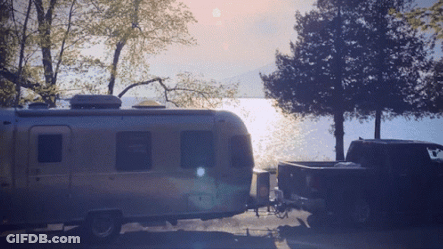 Camper Truck In Ocean GIF