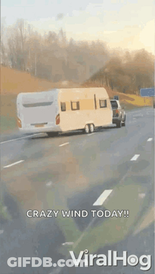 Camper Vehicle Drifting In Road GIF