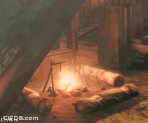 Campfire With Lexnice Text GIF