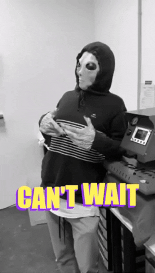 Can't Wait Alien Hipster GIF